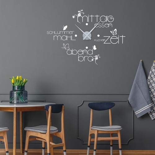 Wandtattoo uhr küche wanduhr - wandtattoo,