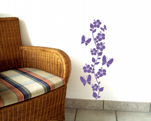 Blumenranke wandtattoo klein - blumenranke,