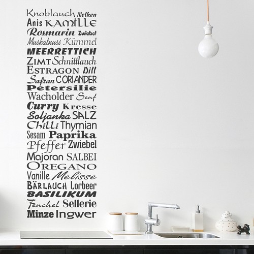 Wandtattoo welt der gewürze - wandtattoo,